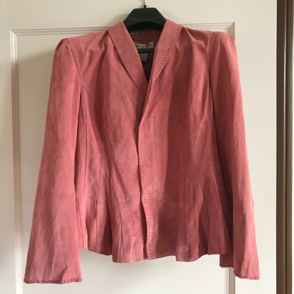 Newport News Jackets & Blazers - NWT-Gorgeous rose colored suede leather jacket